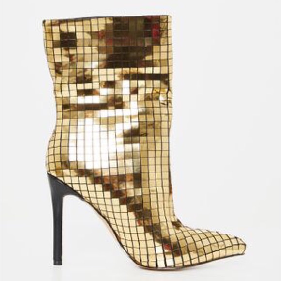 ⚡️🖤NEVER WORN Gold Disco Ball Ankle Boot - Picture 3 of 4